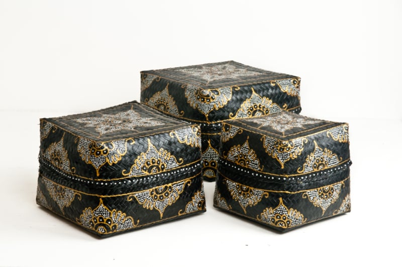 Offering box black (painted with gold)