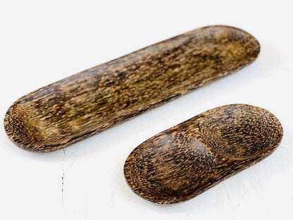 Coconut wood bowl, oblong oval, 9x30cm