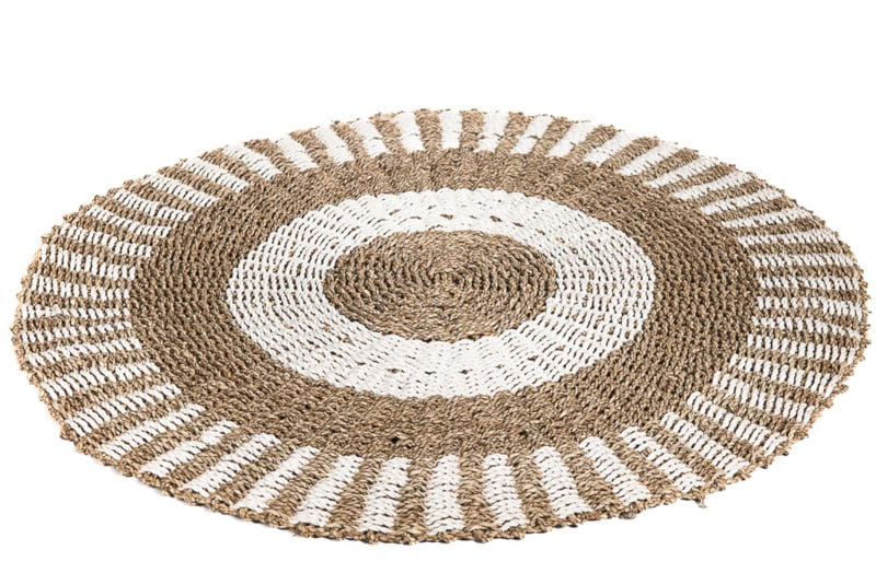 Kleed seagrass Ø100cm naturel/wit
