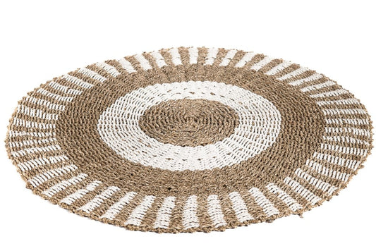 Kleed seagrass Ø100cm naturel/wit