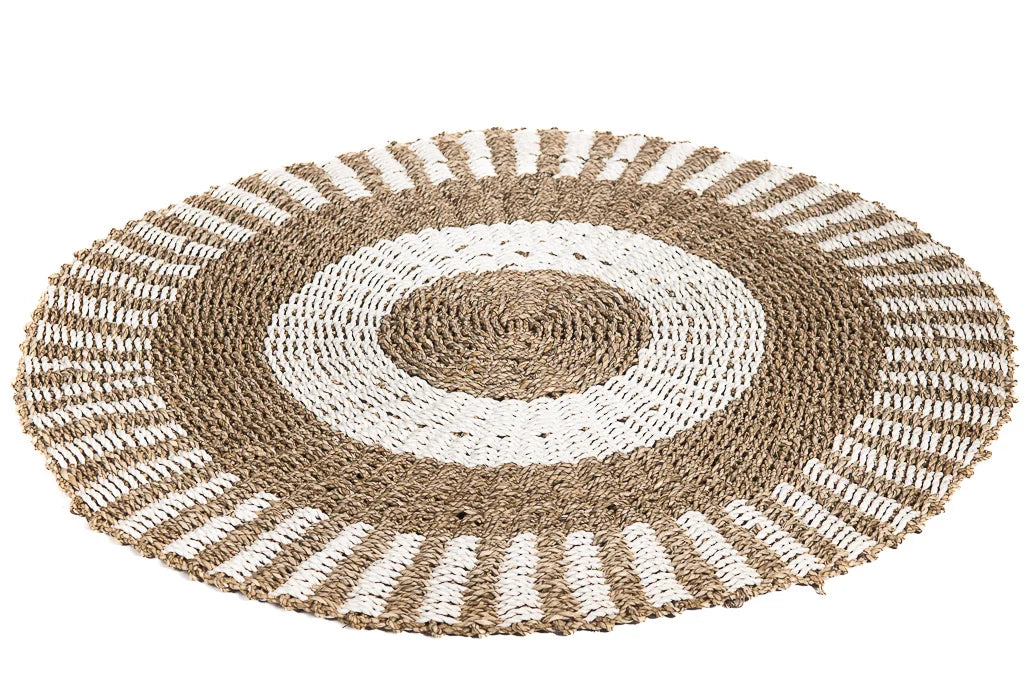 Kleed seagrass Ø150cm naturel/wit