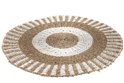 Kleed seagrass Ø150cm naturel/wit