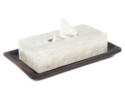 Capiz schelpen tissue doos wit