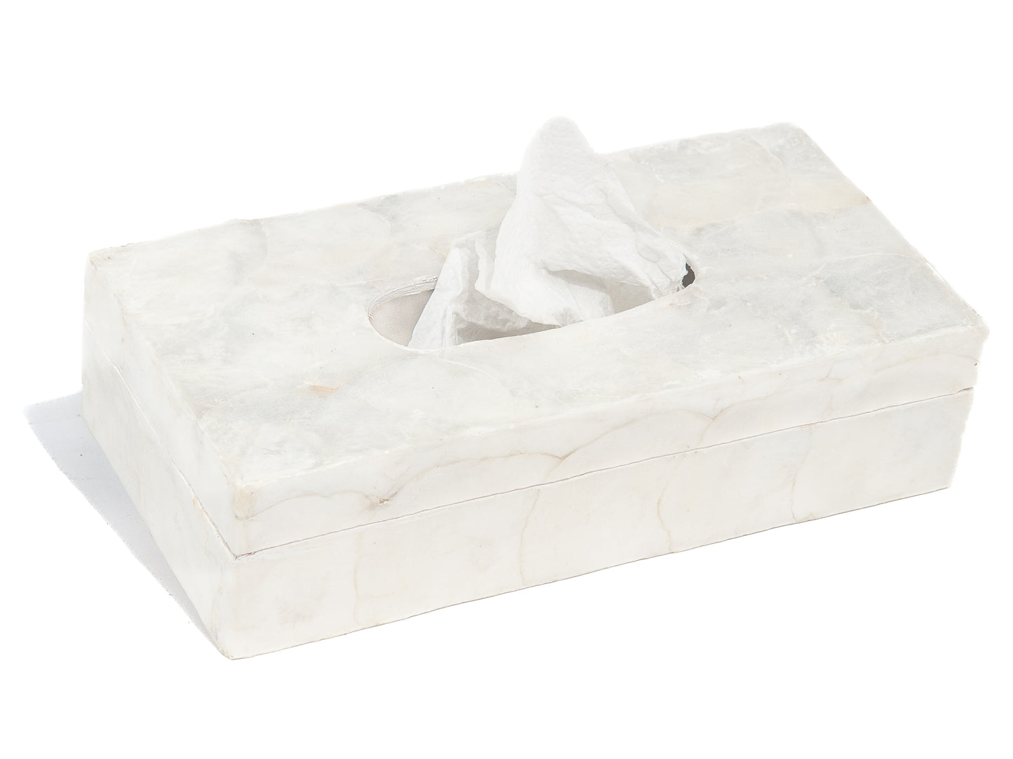 Capiz schelpen tissue doos wit