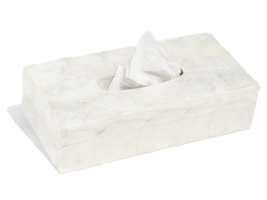 Capiz schelpen tissue doos wit