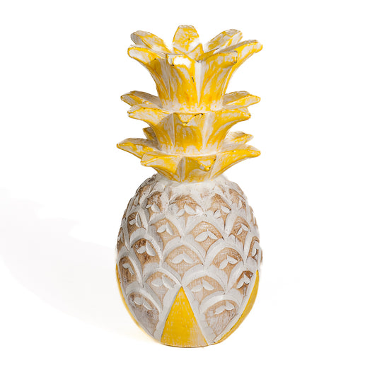 Houten ananas naturel geel