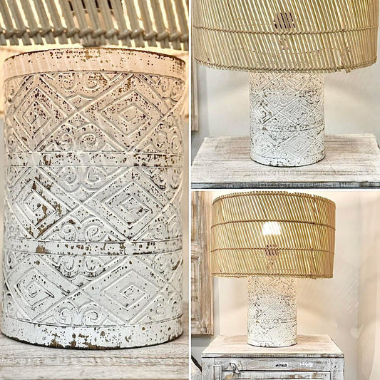 Lampenvoet van handgesneden acacia