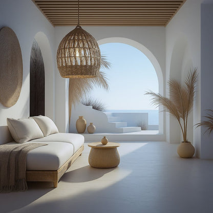 Hanglamp Jembrana naturel Ø55cm/65cm lang