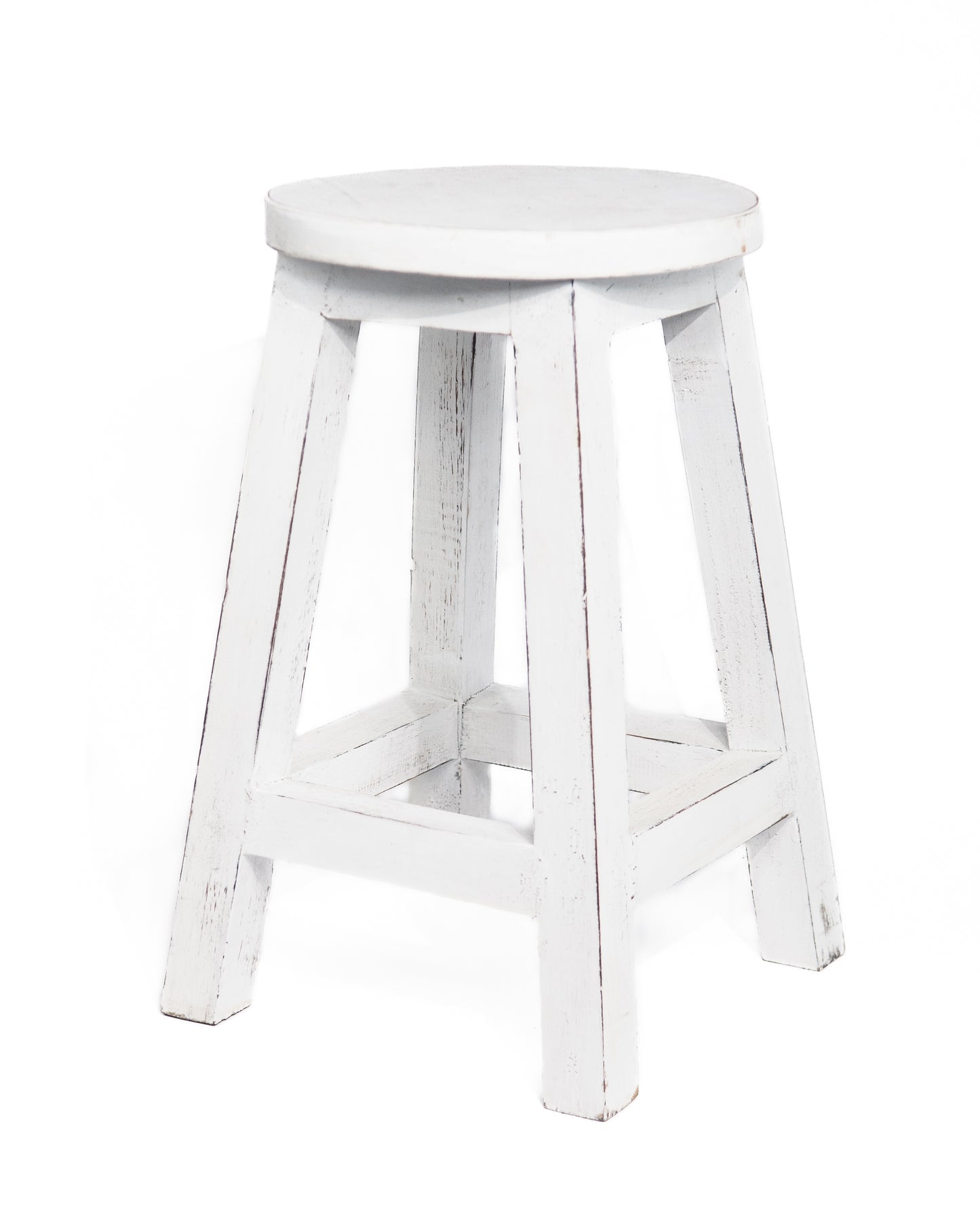 Houten krukje whitewash