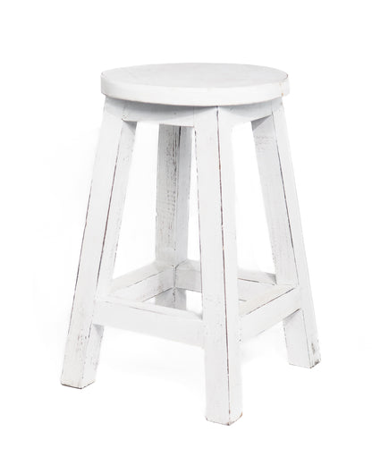 Houten krukje whitewash