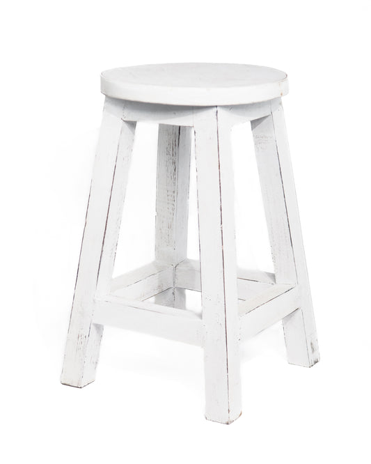 Wooden stool whitewash