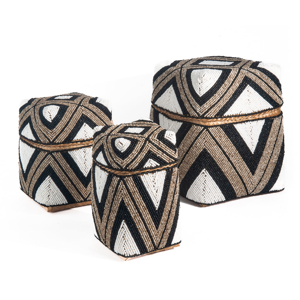 Offermand kraaltjes hoog zwart/creme/wit