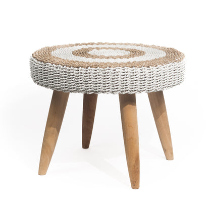 Tafeltje seagrass Ø60cm naturel/wit