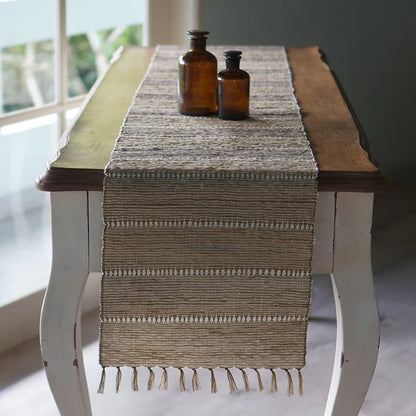 Vetiver table runner turquoise / natural 200/35cm