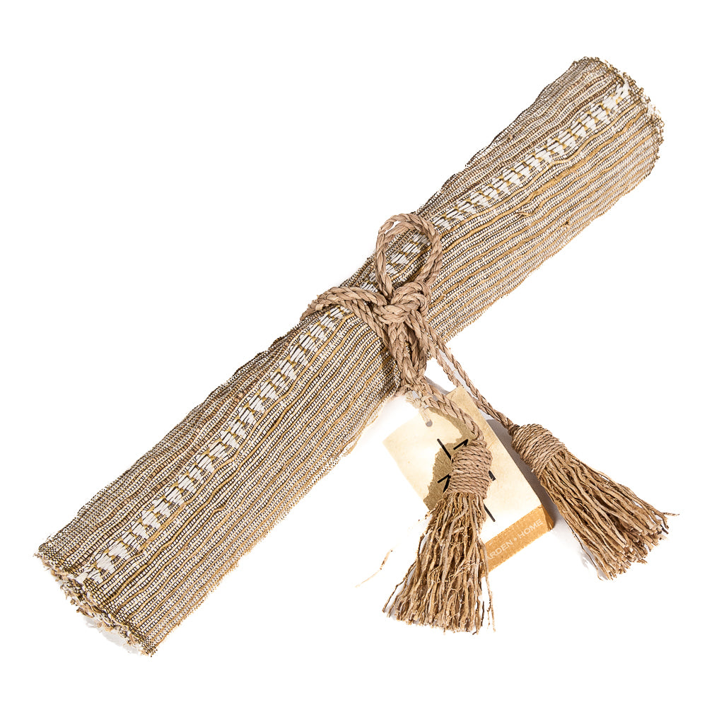 Vetiver table runner turquoise / natural 200/35cm