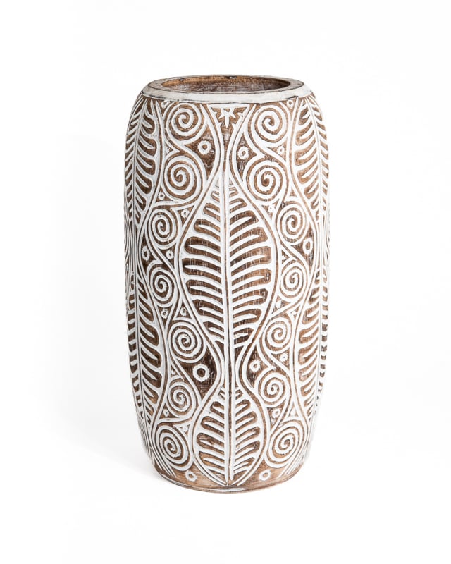 Handgesneden houten vaas ukiran