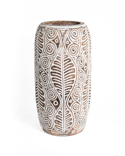 Handgesneden houten vaas ukiran