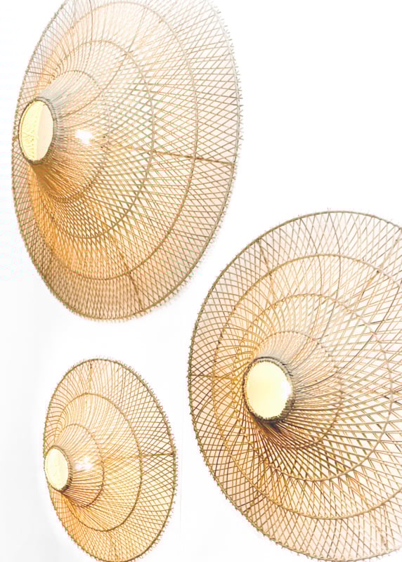 Gunung Agung platte rotan muur/plafond lamp L/XL/2XL