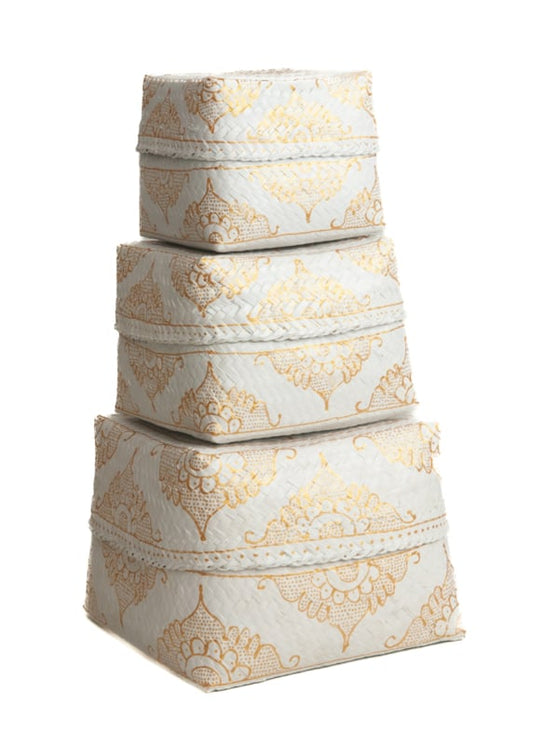 Opferkasten weiß (mit Gold bemalt)