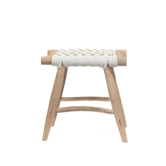 Braided seagrass stool white/natural