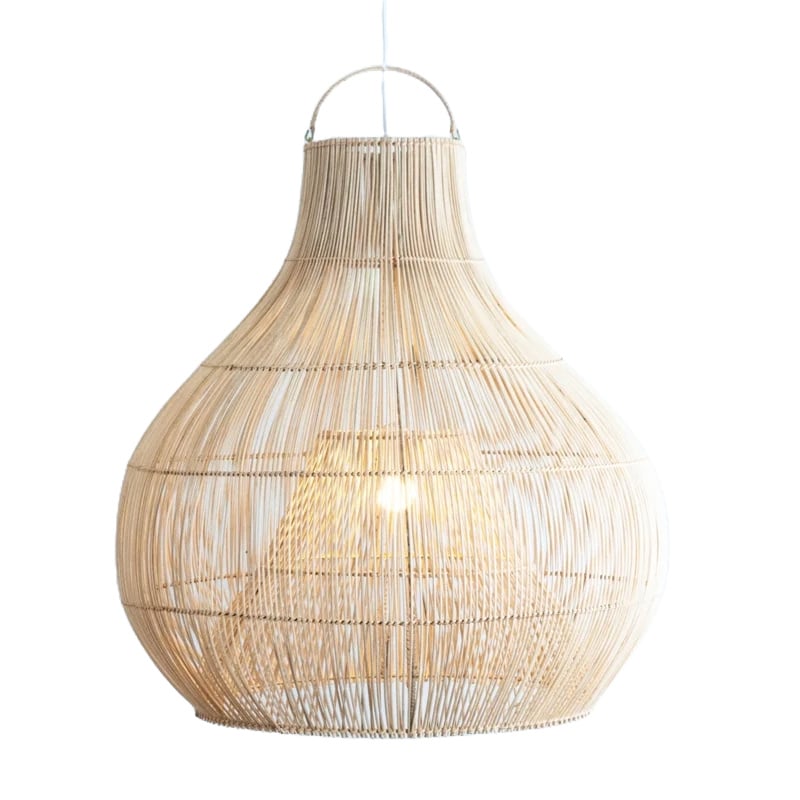 Hanglamp XXL Bandung Natural Rotan, hoog model Ø80CM / 82CM hoog