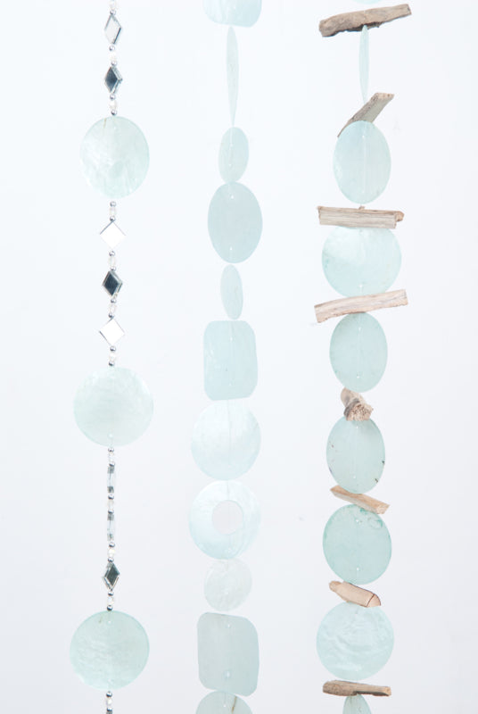 Capiz schelpen guirlande met houtjes