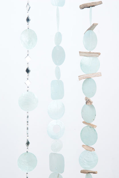 Capiz schelpen guirlande met houtjes