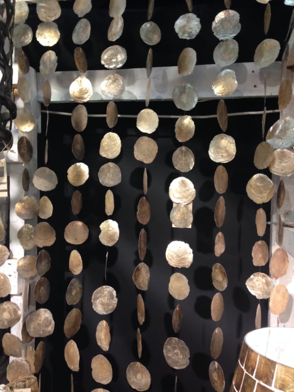 Capiz schelpen gordijn natural big goud