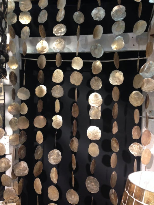 Capiz schelpen gordijn natural big goud