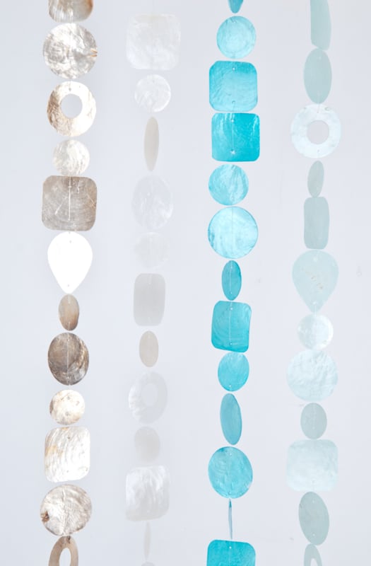 Capiz shell garland in various shapes