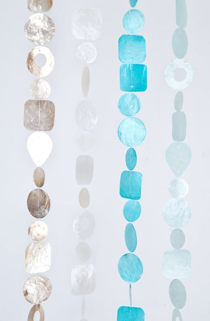 Capiz shell garland in various shapes