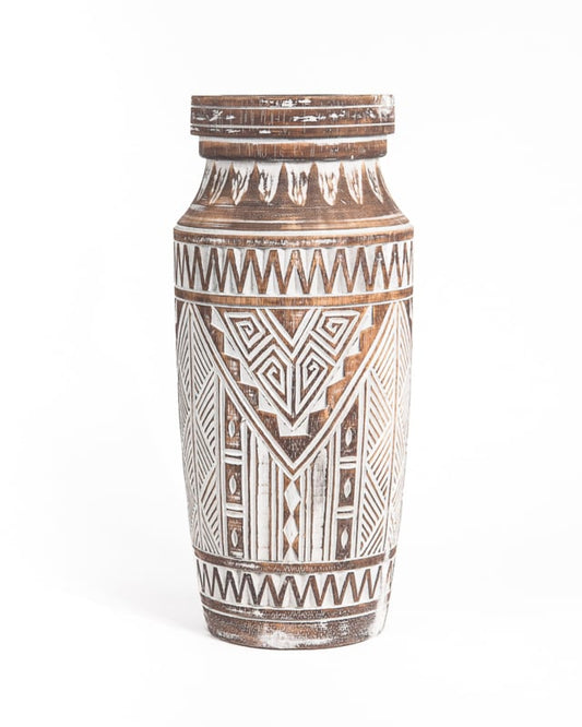 Handgesneden houten vaas batani