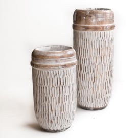 Houten vaas handgesneden 50cm hoog