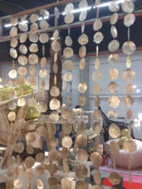 Capiz schelpen gordijn natural big goud