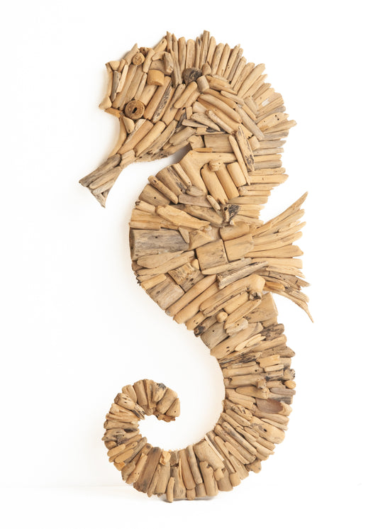 Treibholz-Wandpaneel Seepferdchen