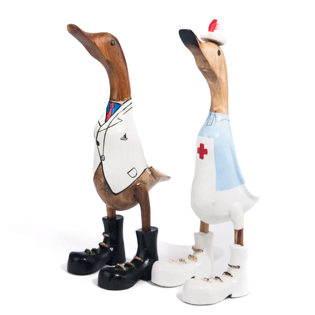 Set of wooden ducks - doctor and nurse
