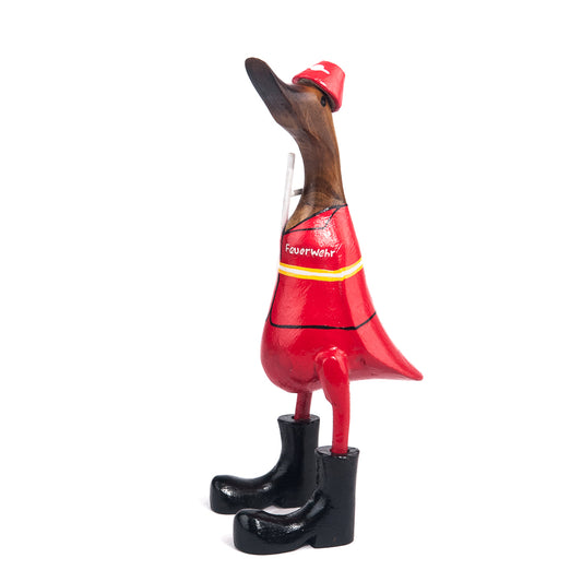 Houten eend - brandweerman