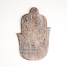 Wooden hand-carved hand Fatima 30cm