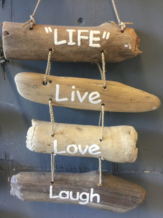 Driftwood houten tekst hangers