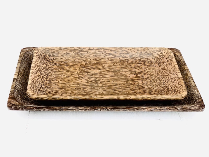 Coconut wood bowl rectangular 18x30cm