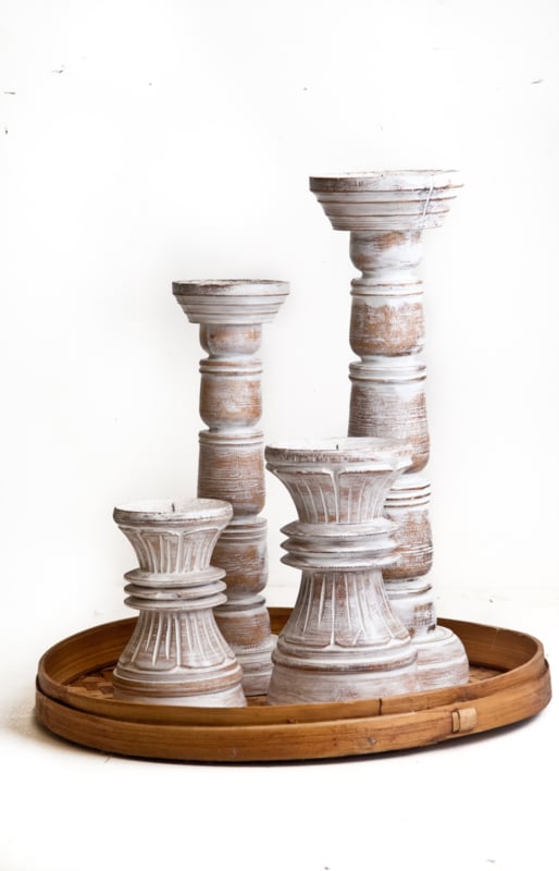 Candlesticks Natural - Whitewash