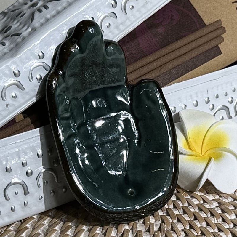 Aardewerk wierookhoudertje handje Fatima