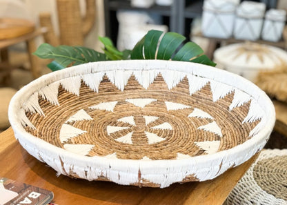 Wandmand Tali naturel wit bananenblad/touw naturel wit