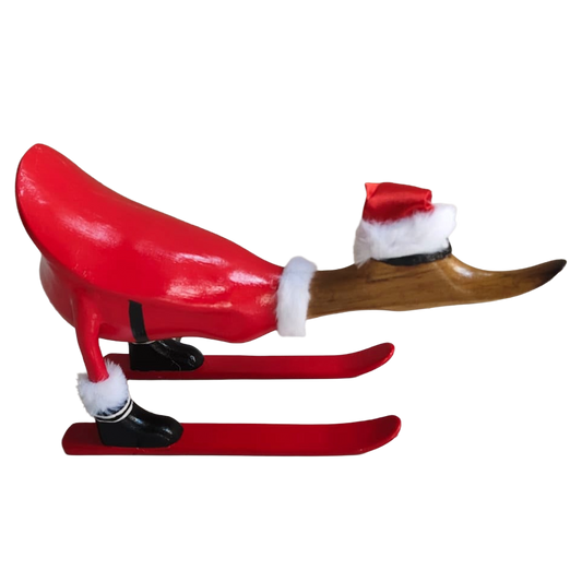 Houten eend - ski’s kerstman