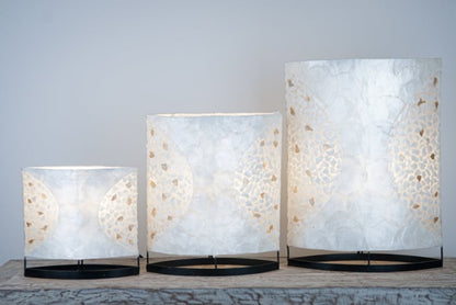 Tischlampe mit Mosaik aus Capiz-Muscheln