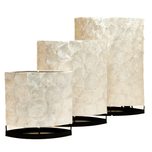 Capiz shell table lamp neutral