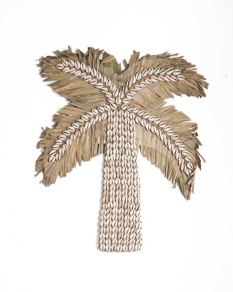 Palm tree wall decoration shells/palm leaf Medium 50cm