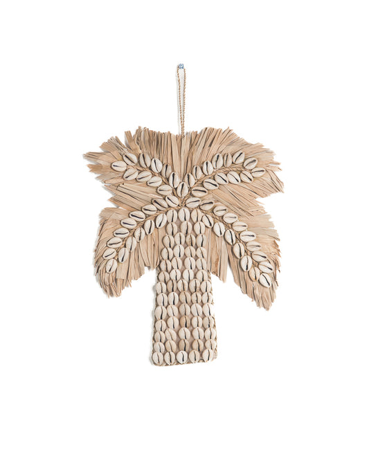 Palmboom wanddecoratie schelpen/palmblad Small 30cm