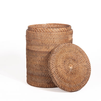 Wasmand keranjang natural burned rotan