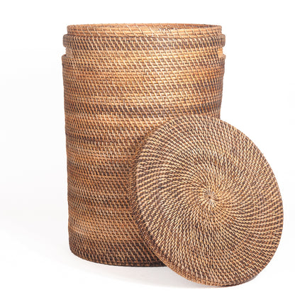 Wasmand keranjang natural burned rotan